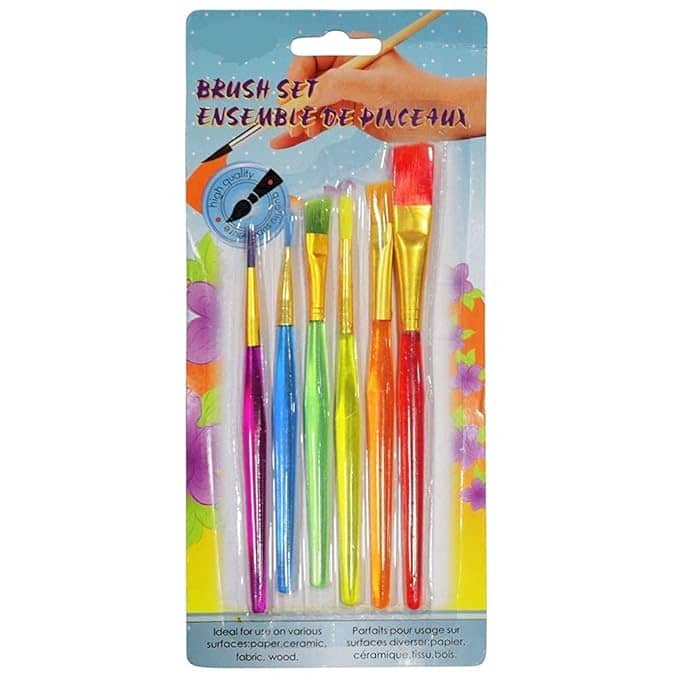 ECLET Set of 6 Different Sizes Synthetic Flat Paint Brush for Oil, Acrylic Paintings - Painting Art