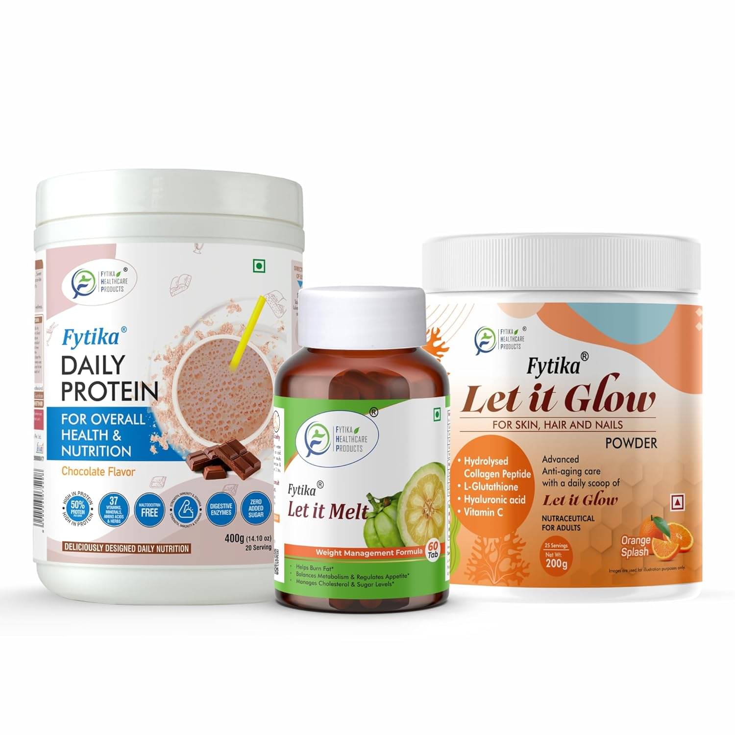 FYTIKA Protein&Let it melt&LetitGlow 3 gm Pack of 3 FYTIKA Protein&Let it melt&LetitGlow 3 gm Pack of 3