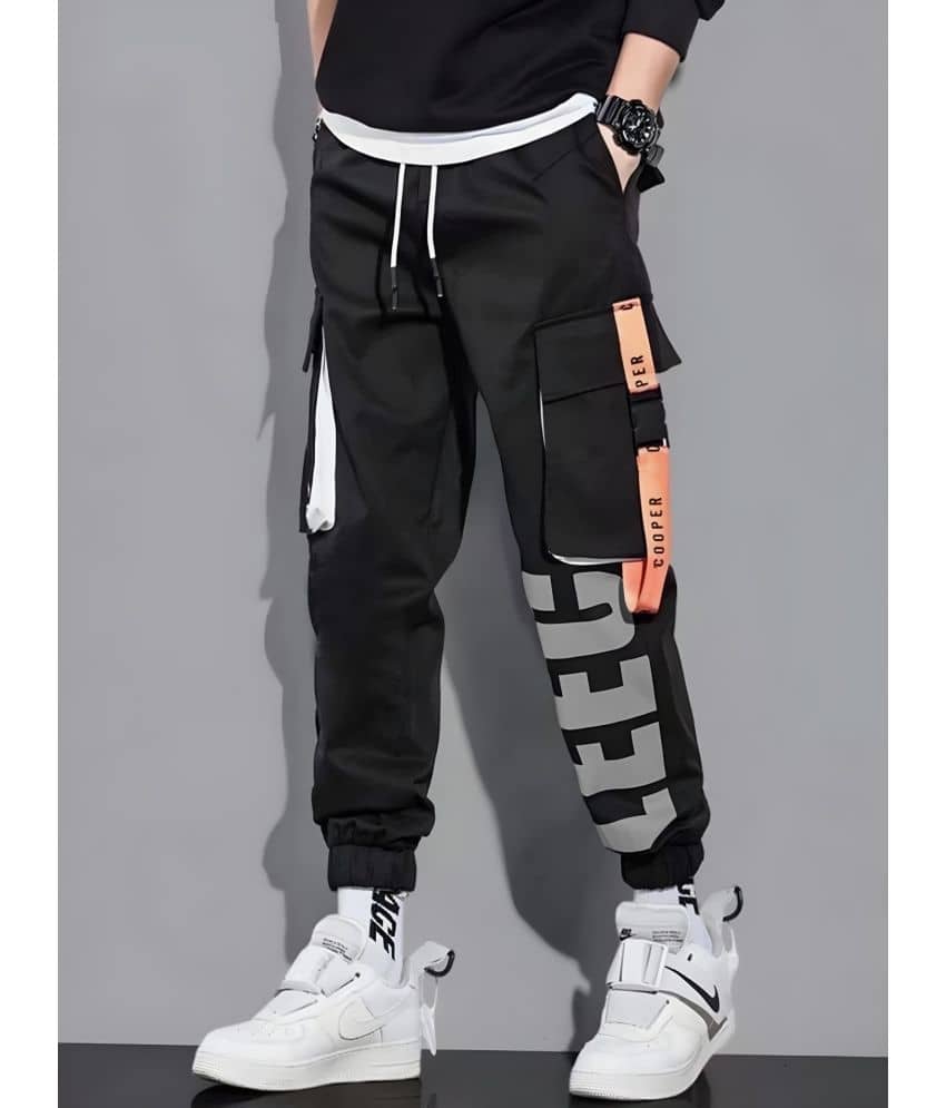 HVBK Black Polyester Men's Joggers ( Pack of 1 ) - Track Pants | Buy online on ZillyBuy