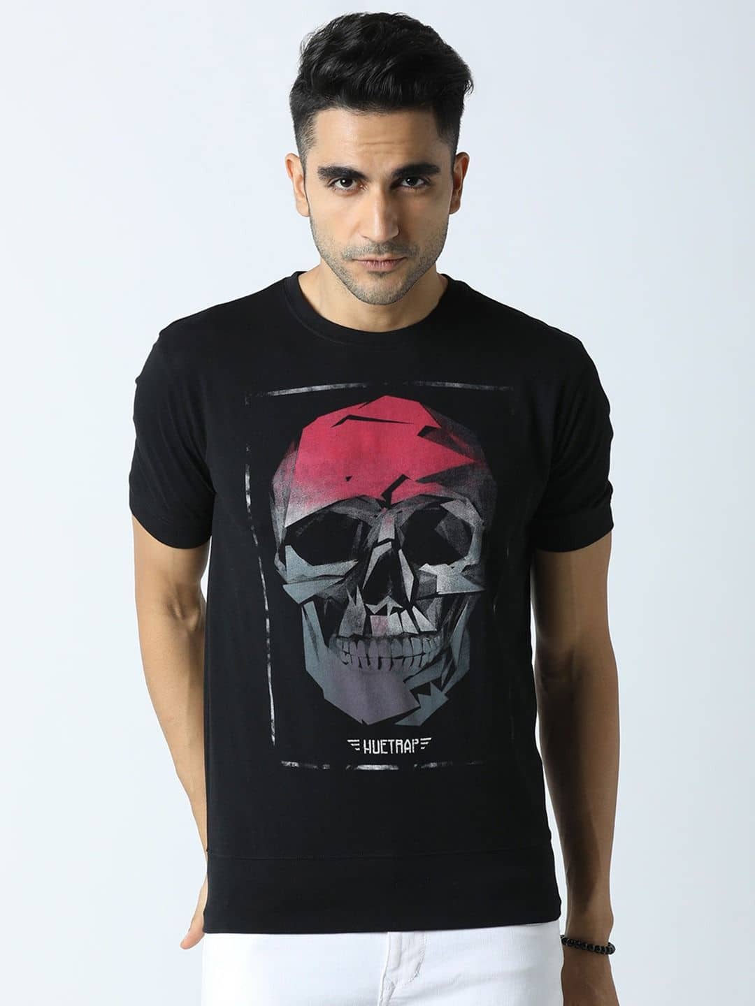 Huetrap Pack of 1 Cotton Regular Fit Men's T-Shirt ( Black )