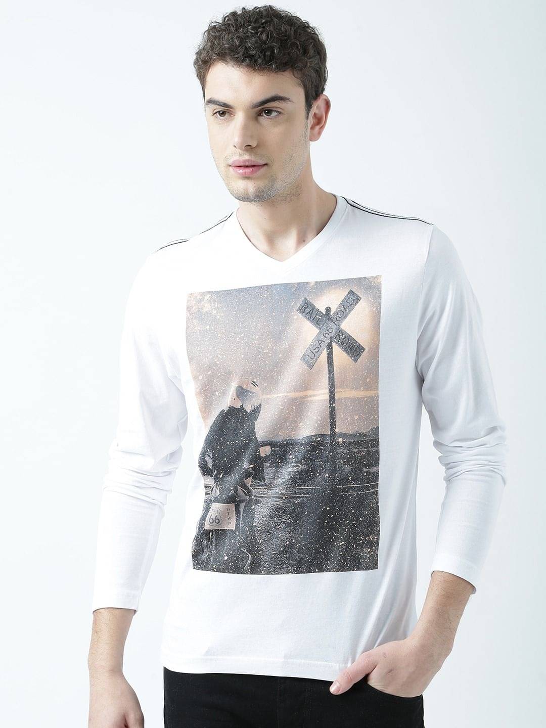     			Huetrap Pack of 1 Cotton Regular Fit Men's T-Shirt ( White )