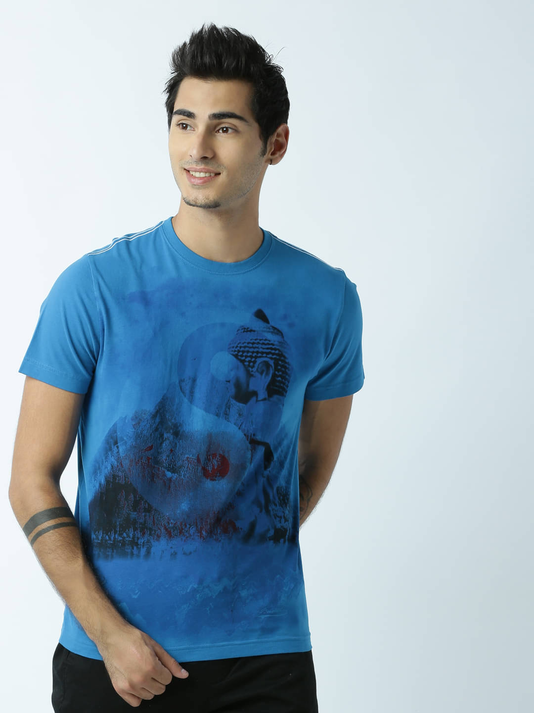 Huetrap Pack of 1 Cotton Regular Fit Men's T-Shirt ( Blue ) Huetrap Pack of 1 Cotton Regular Fit Men's T-Shirt ( Blue )