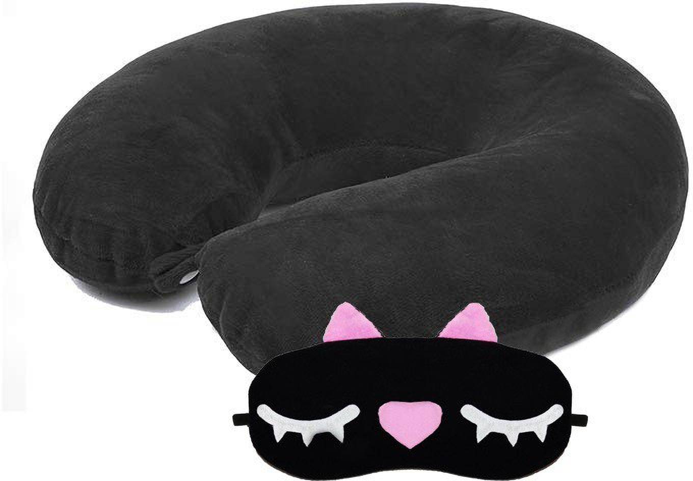     			JUZZII Black Neck Pillow,Eye Shade ( Pack of 2 )