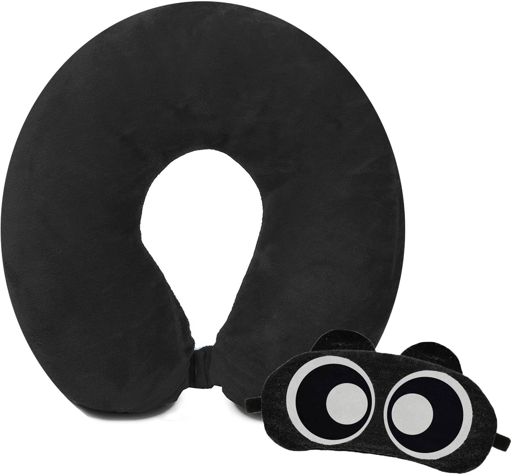 JUZZII Black Neck Pillow,Eye Shade ( Pack of 2 )