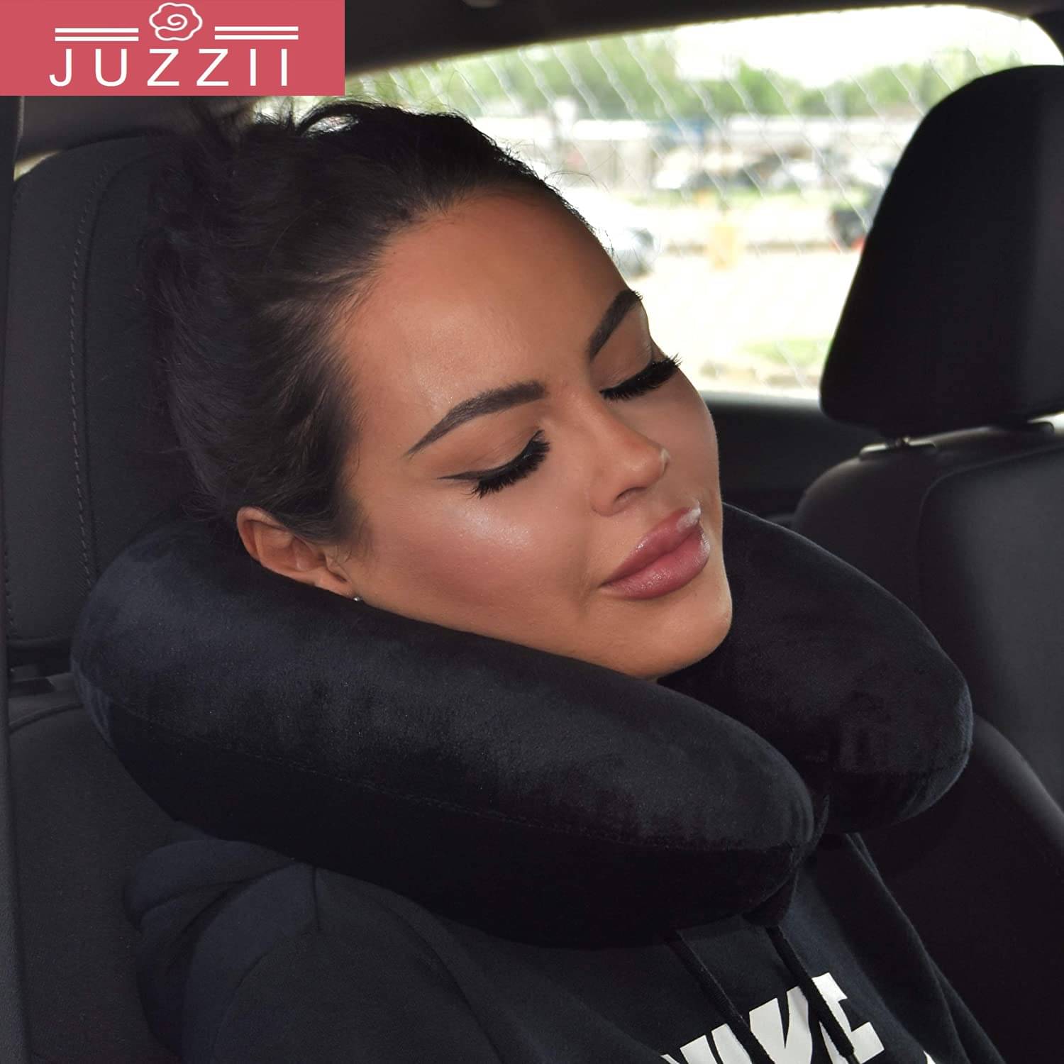     			JUZZII Black Neck Pillow ( Pack of 1 )