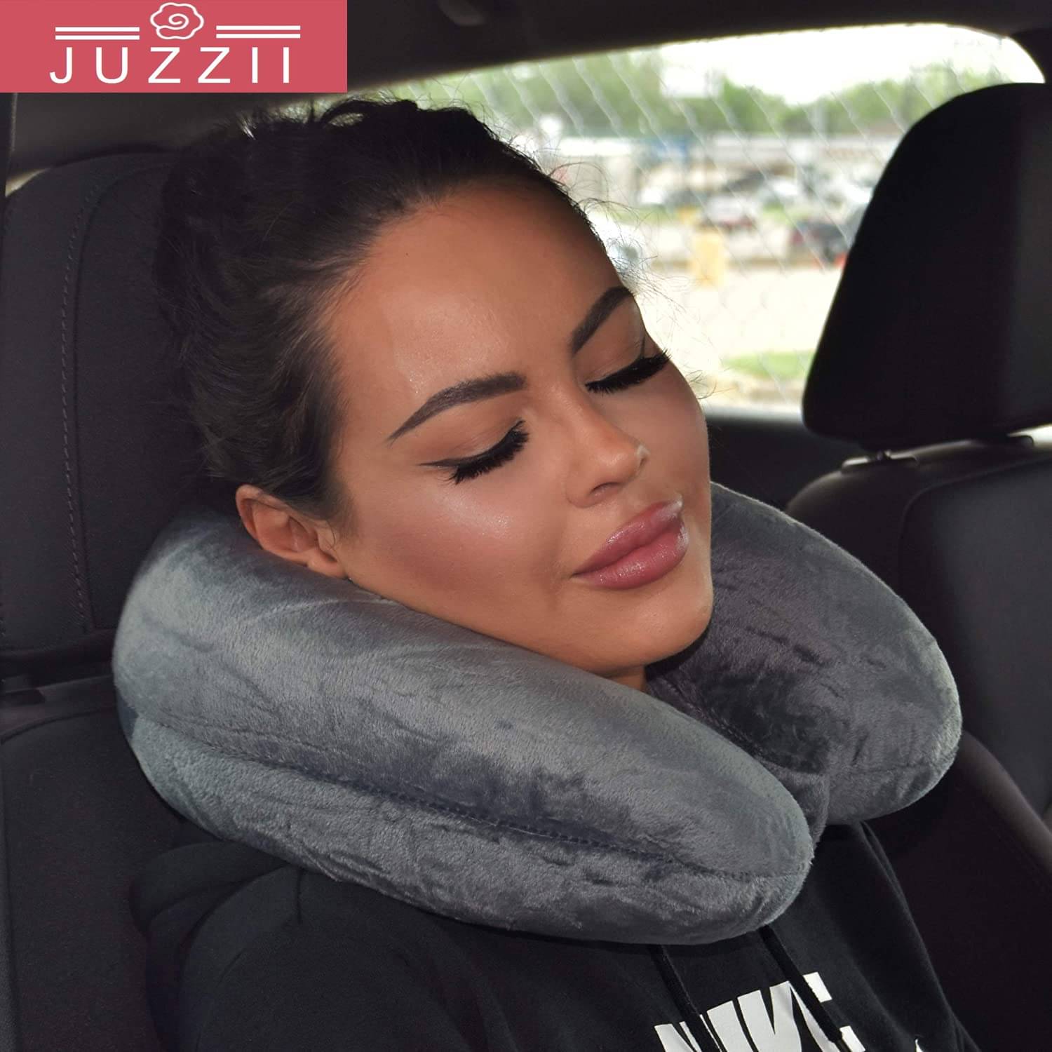     			JUZZII Grey Neck Pillow ( Pack of 1 )