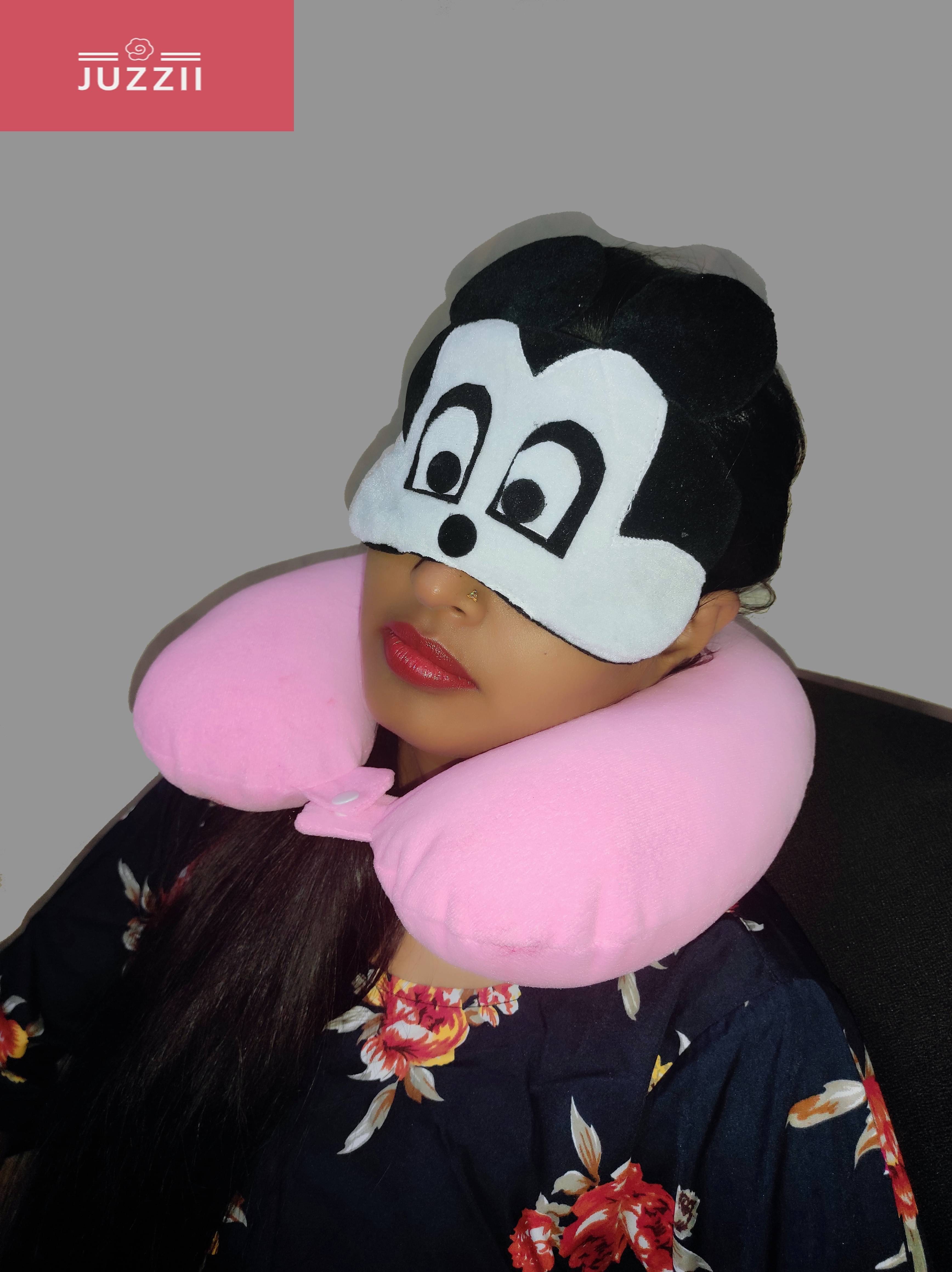     			JUZZII Pink Eye Shade,Neck Pillow ( Pack of 2 )