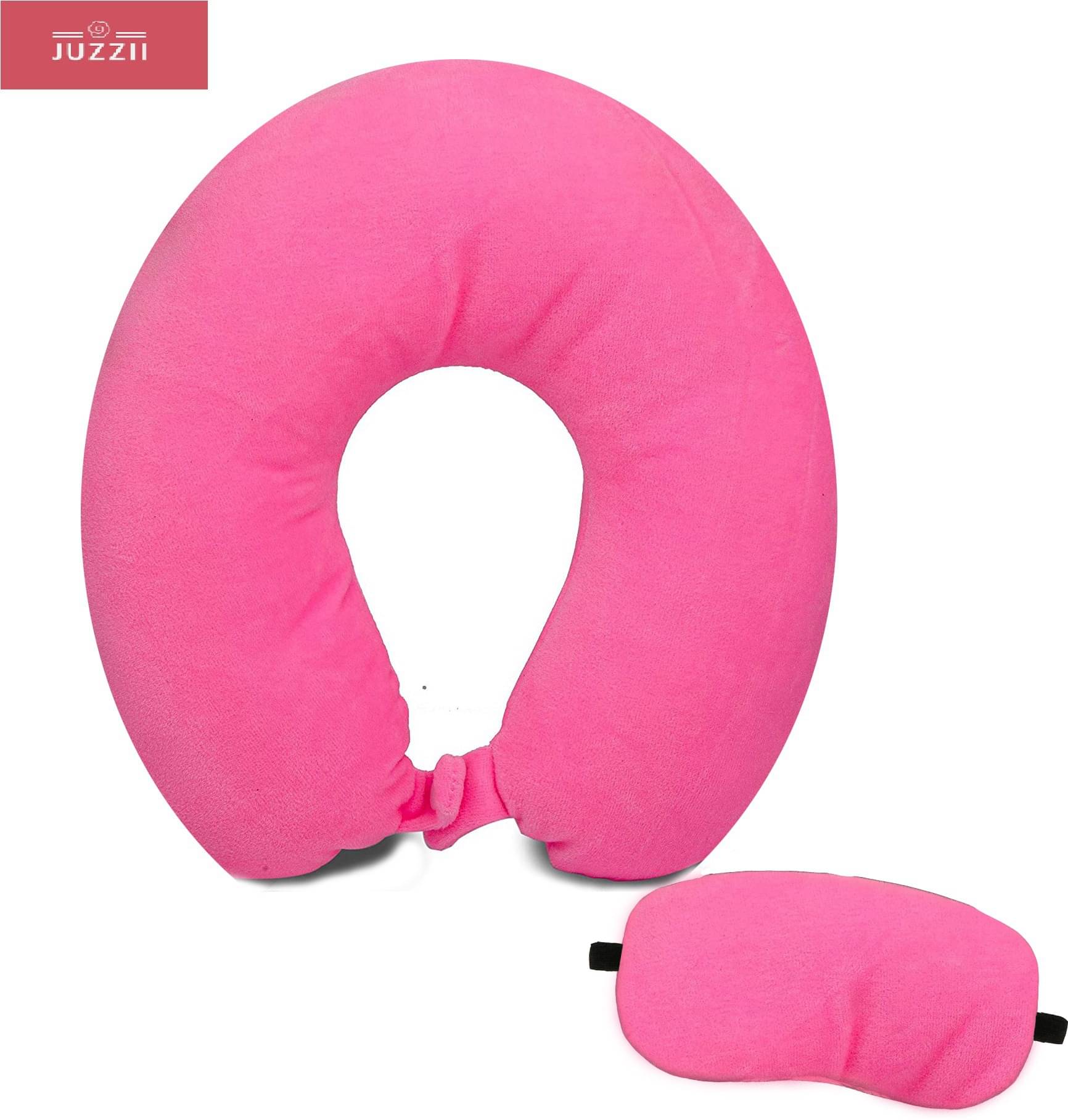     			JUZZII Pink Neck Pillow,Eye Shade ( Pack of 2 )