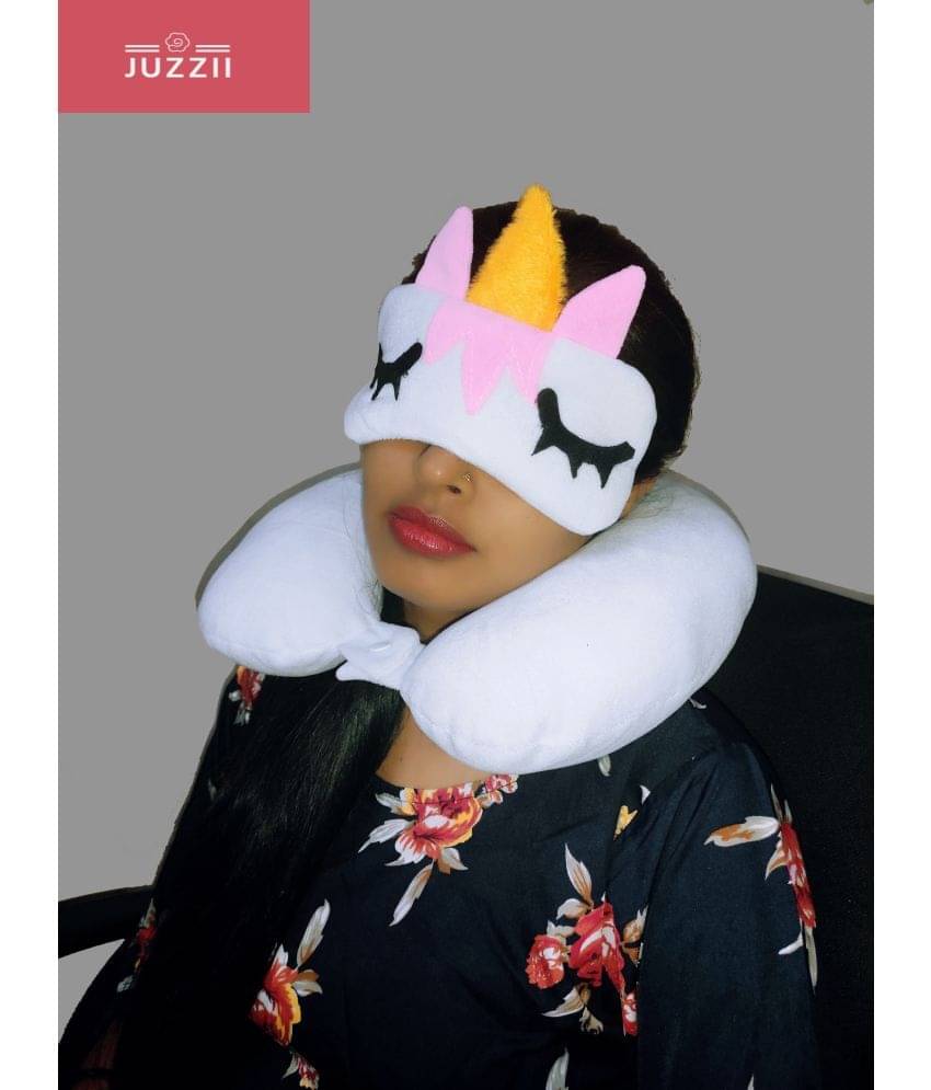     			JUZZII White Neck Pillow,Eye Shade ( Pack of 2 )