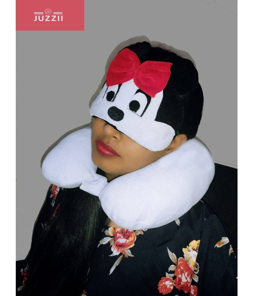     			JUZZII White Neck Pillow,Eye Shade ( Pack of 2 )