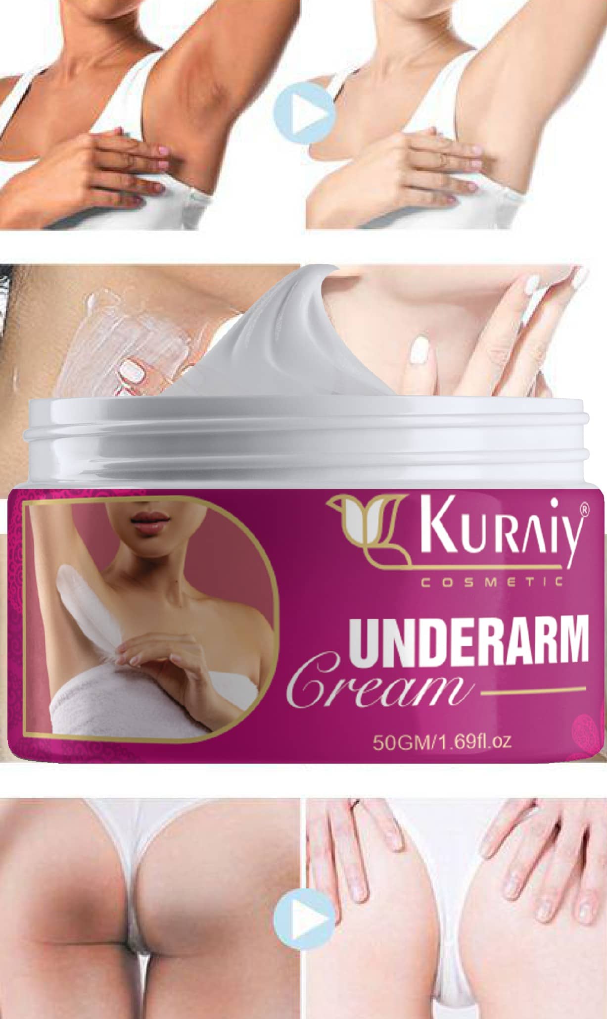KURAIY Underarm Whitening Cream for Dark Underarms Spot Removal..