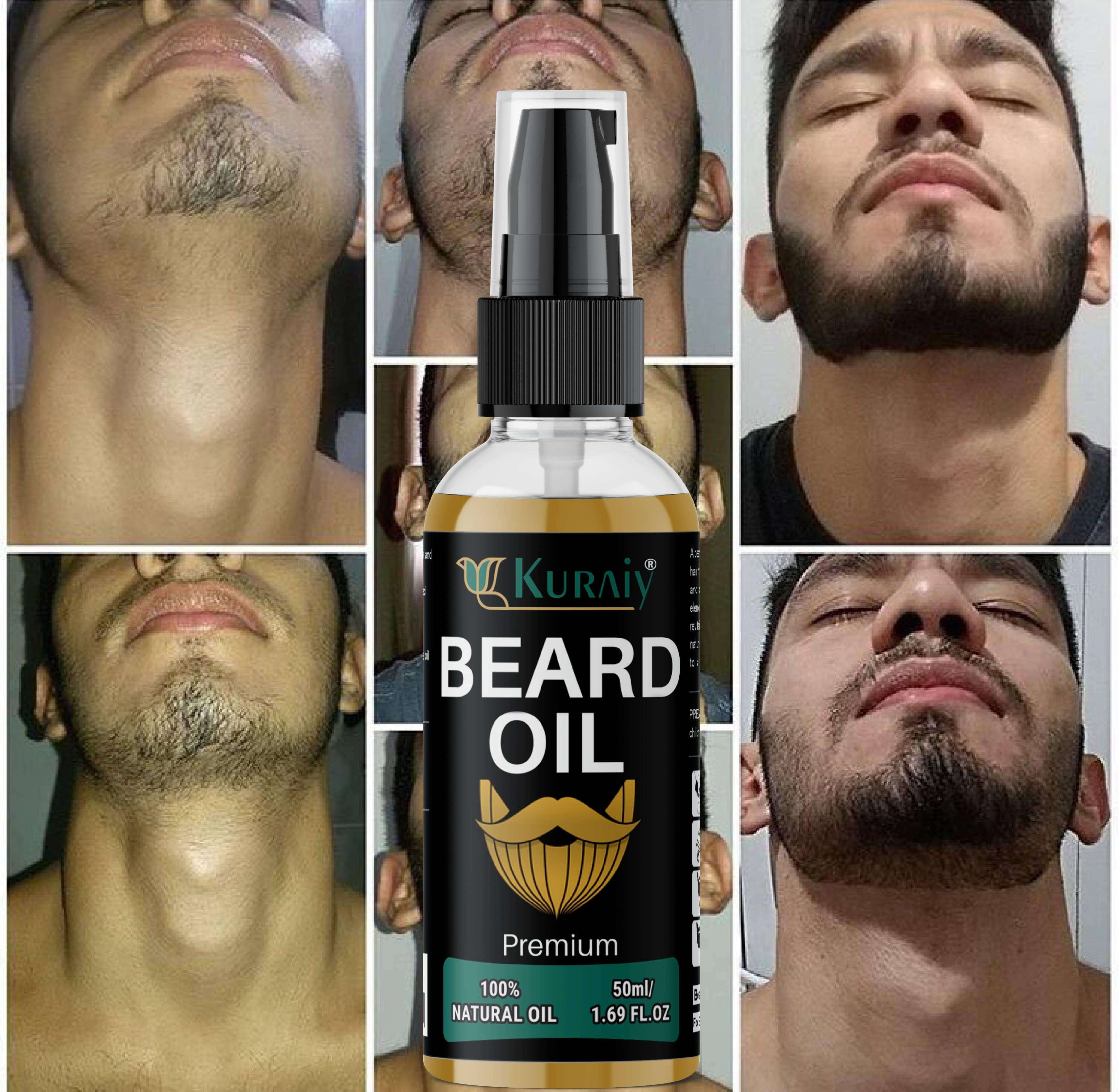     			KURAIY Beard Growth Essential Oil For Men Beard Care Hair Growth Nourishing Beard Care