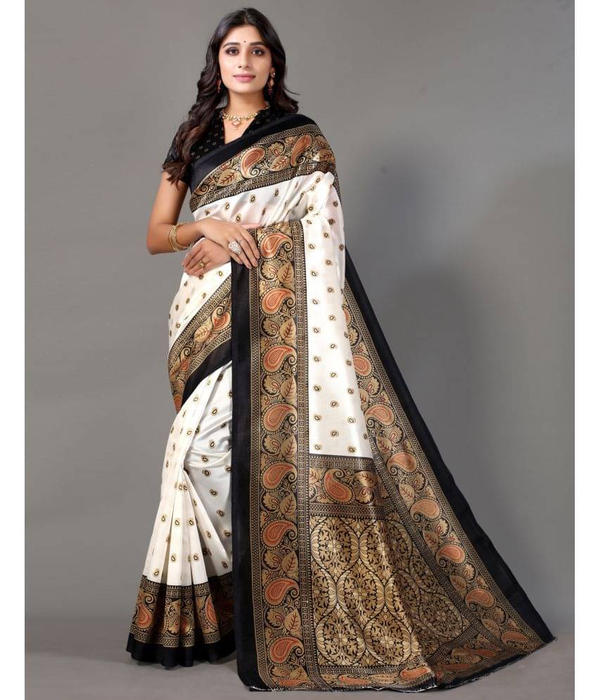Kanooda Prints Art Silk Printed Saree With Unstitched Blouse Piece ( Black ) Kanooda Prints Art Silk Printed Saree With Unstitched Blouse Piece ( Black )
