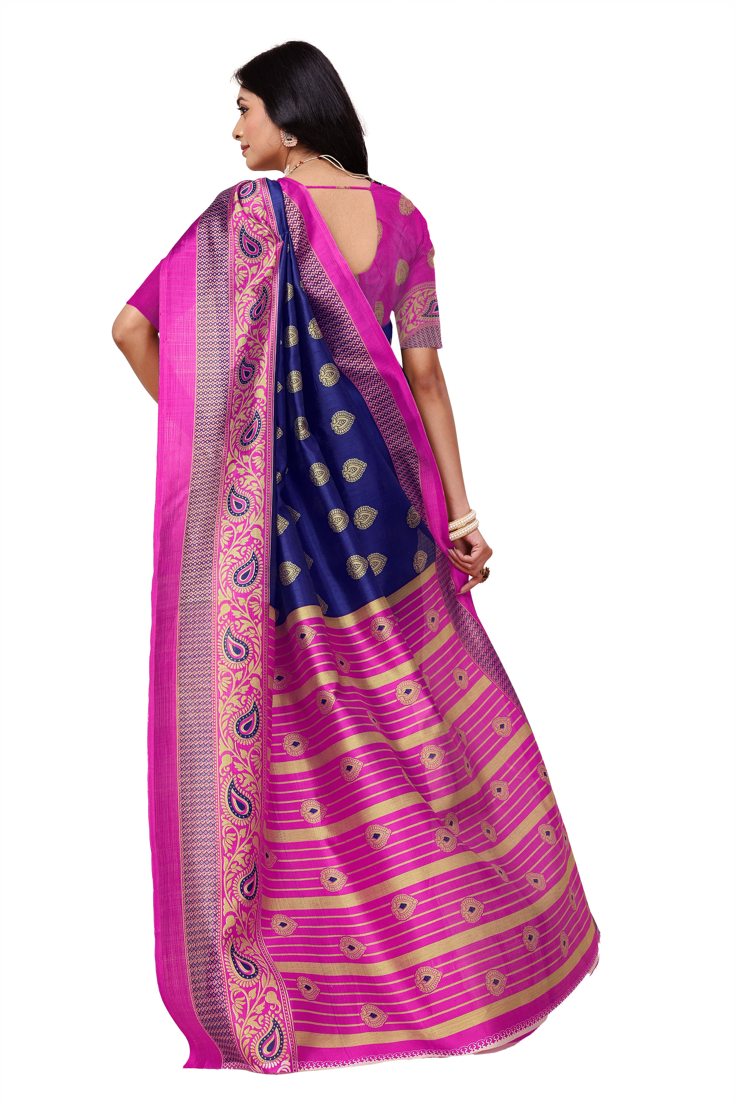 Kanooda Prints Art Silk Printed Saree With Unstitched Blouse Piece ( Navy Blue )     			Kanooda Prints Art Silk Printed Saree With Unstitched Blouse Piece ( Navy Blue )