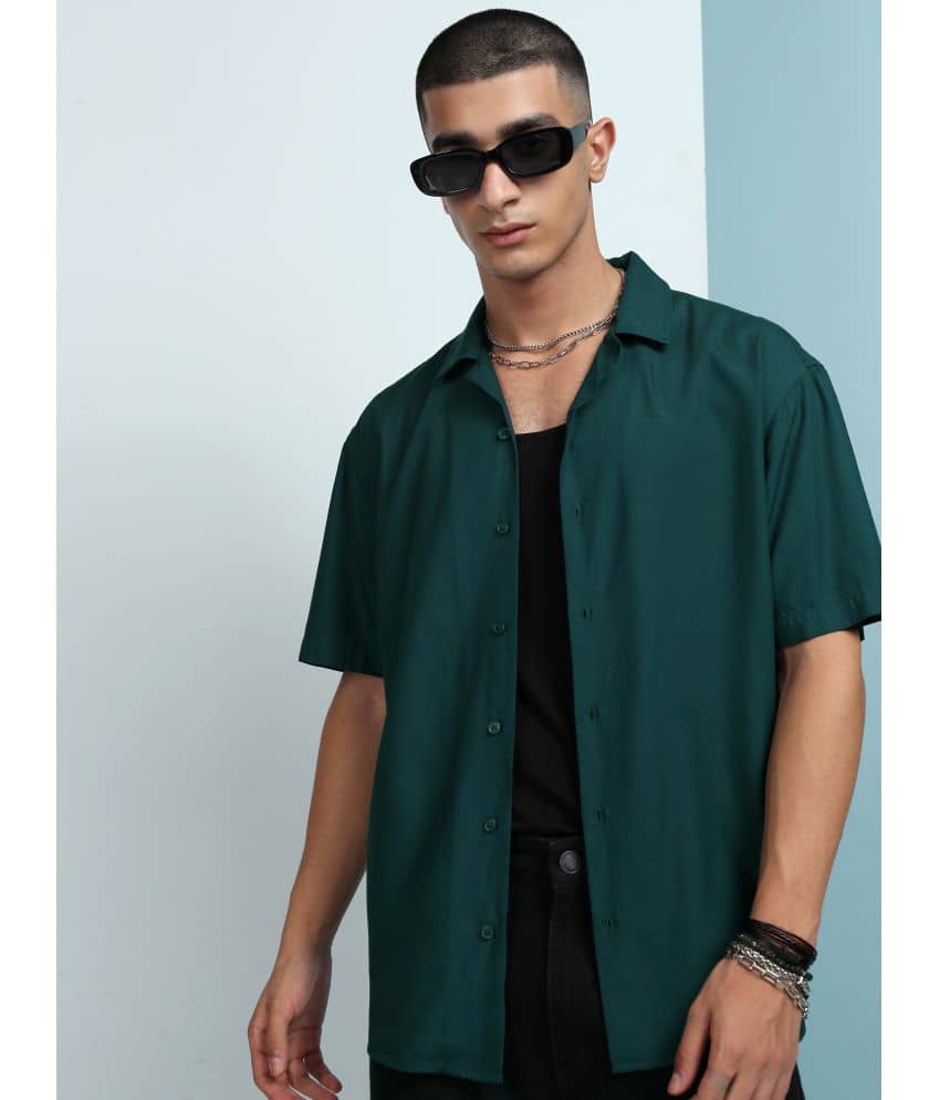 Ketch Viscose Regular Fit Solids Half Sleeves Men's Casual Shirt - Green ( Pack of 1 )