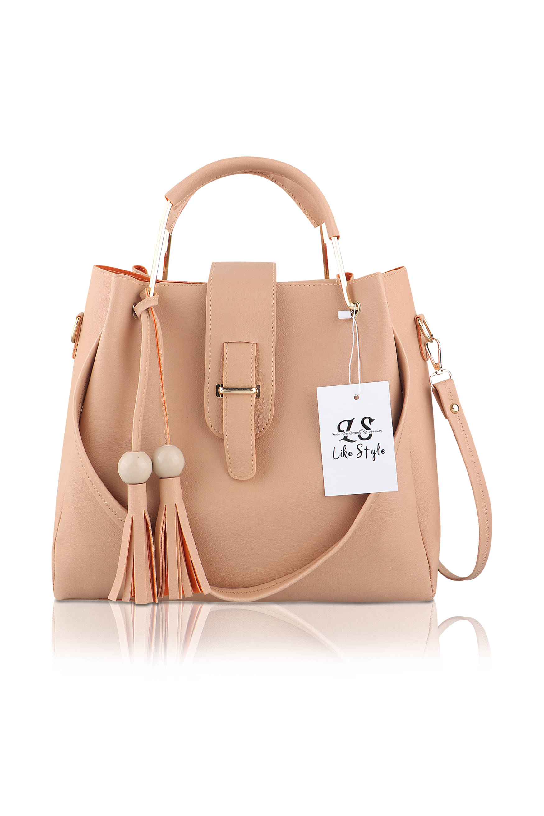     			LIKE STYLE Shoulder Bag PU Set of 1 ( Beige )