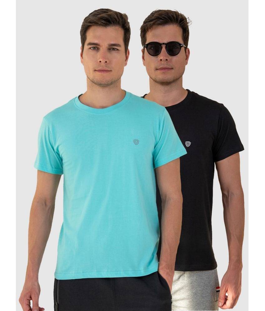 Lux Cozi Cotton Regular Fit Solid Half Sleeves Men's T-Shirt - Turquoise ( Pack of 2 )     			Lux Cozi Cotton Regular Fit Solid Half Sleeves Men's T-Shirt - Turquoise ( Pack of 2 )