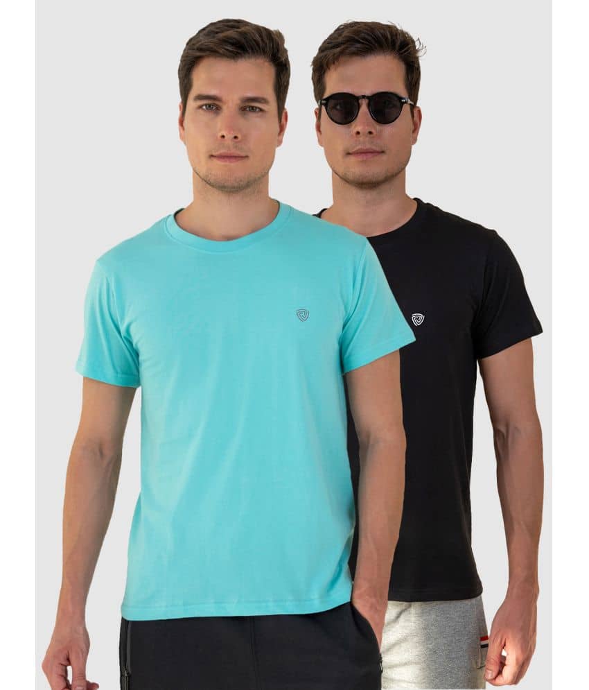 Lux Cozi Cotton Regular Fit Solid Half Sleeves Men's T-Shirt - Maroon ( Pack of 2 )