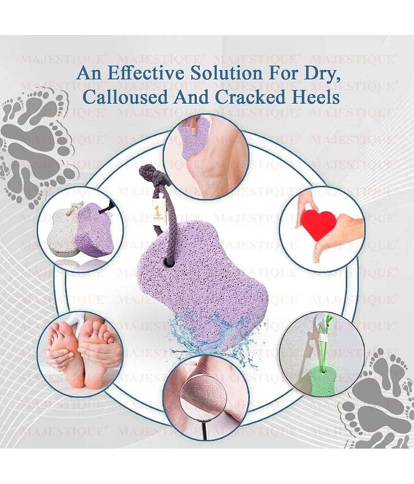 Majestique Handy Grip Pumice Stone for Hands, Heels, Elbows For Adult - (Pack of 1) Color May Vary