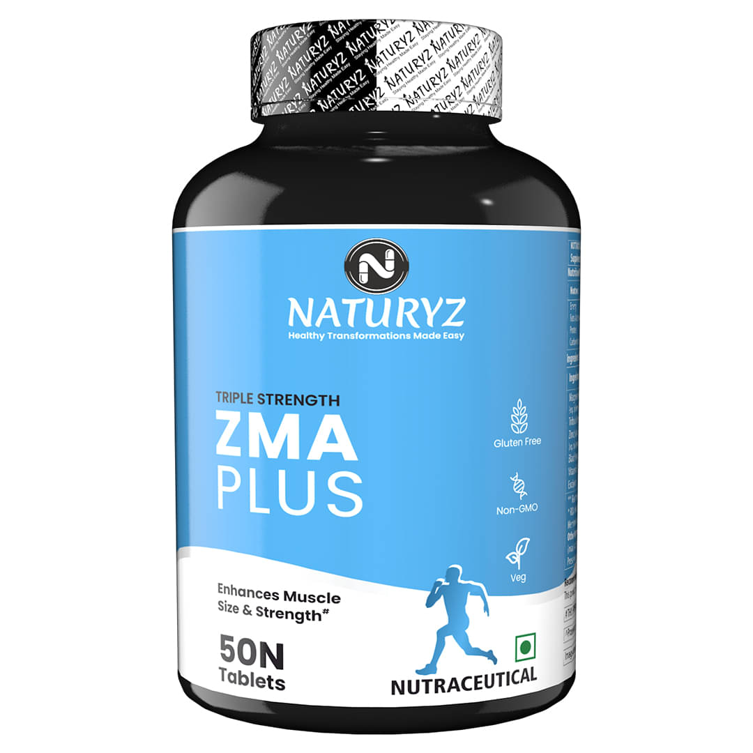 NATURYZ Triple Strength ZMA Plus supplement with Magnesium, Zinc, Tribulus, Vitamin B6 - 50 Tablets     			NATURYZ Triple Strength ZMA Plus supplement with Magnesium, Zinc, Tribulus, Vitamin B6 - 50 Tablets