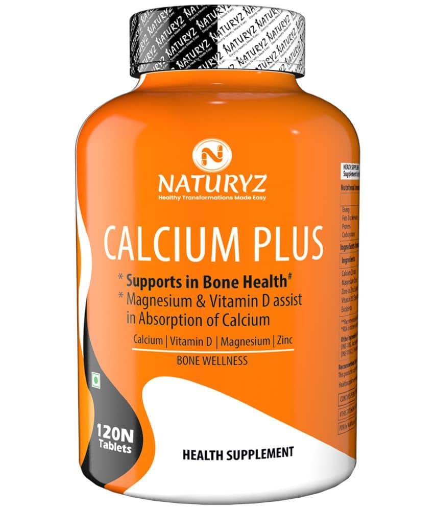 NATURYZ Calcium Plus with Calcium Citrate, Vitamin D, zinc, Magnesium for Bone Health - 120 Tablets