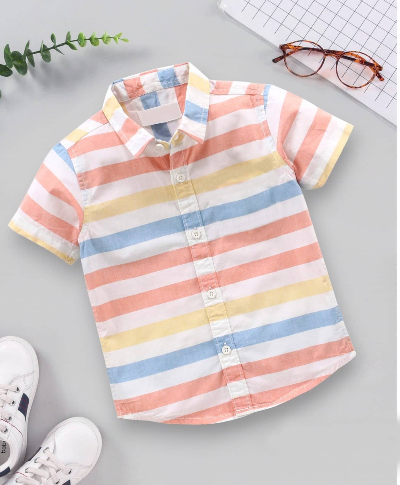 Dutt Creation Pack of 1 Boys Cotton Blend Half Sleeves Shirt ( White )
