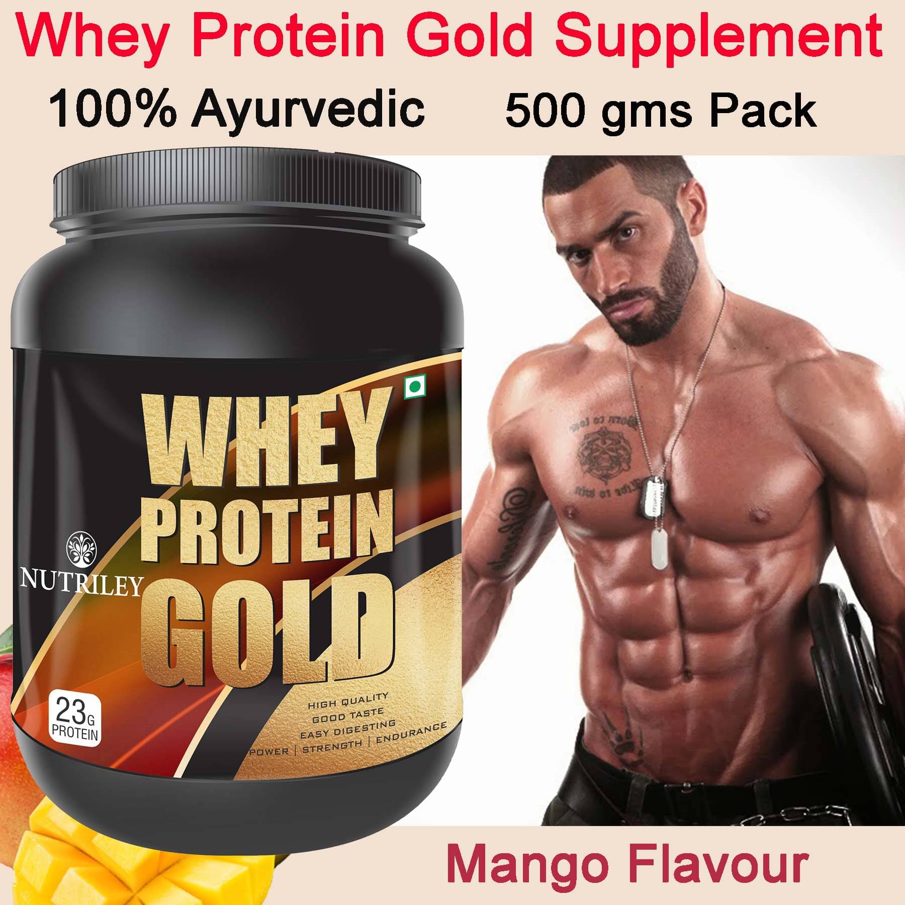     			Nutriley Whey Protein Gold Whey Protein ( 500 gm , Mango - Flavour )