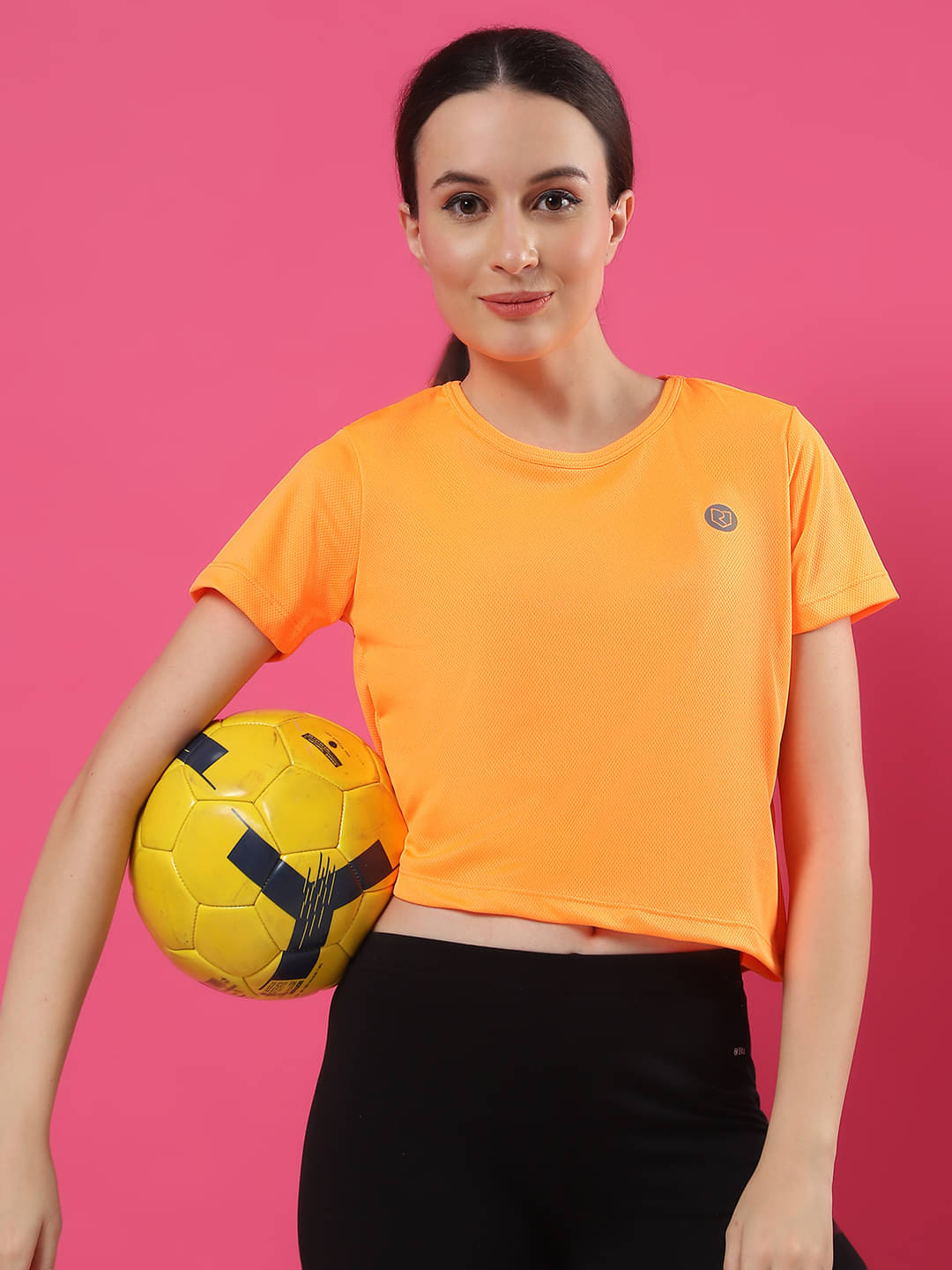 Rigo Women's Polyester Crop Top ( Orange ) Rigo Women's Polyester Crop Top ( Orange )