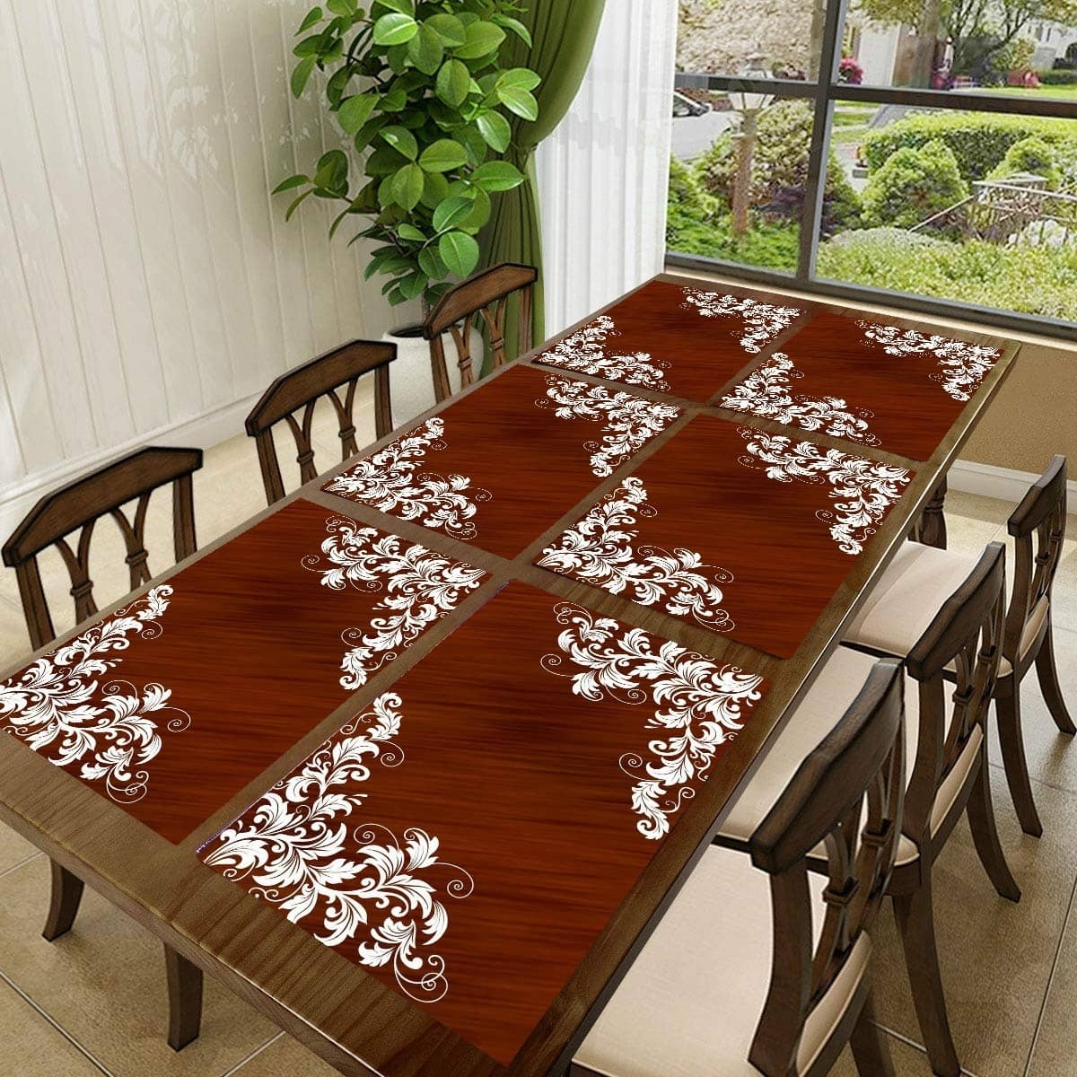 Sanraksshan PVC Solid Rectangle Table Mats ( 40 cm x 32 cm ) Pack of 1 - Multi