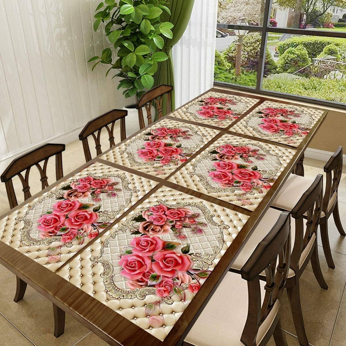 Sanraksshan PVC Solid Rectangle Table Mats ( 40 cm x 32 cm ) Pack of 1 - Multi