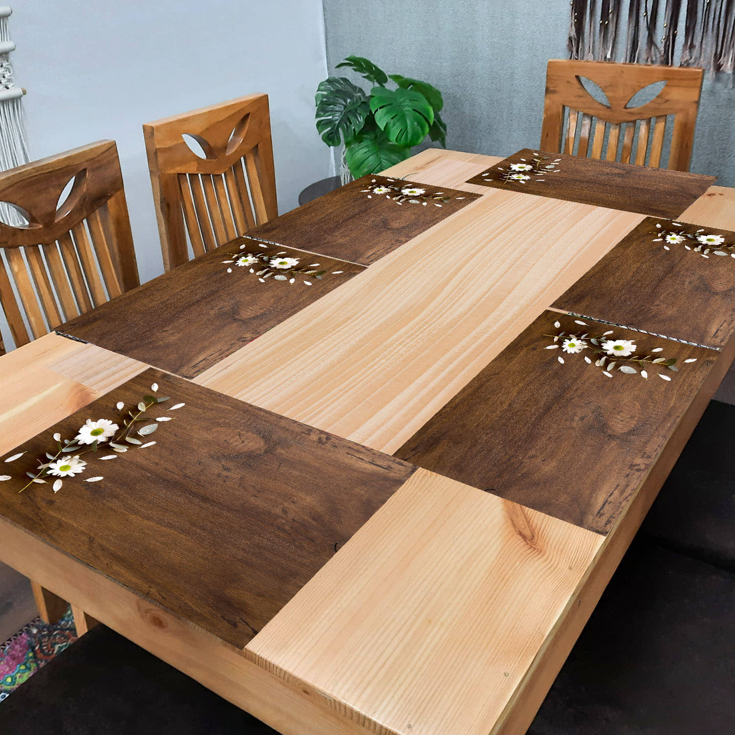 Sanraksshan PVC Solid Rectangle Table Mats ( 40 cm x 32 cm ) Pack of 1 - Multi
