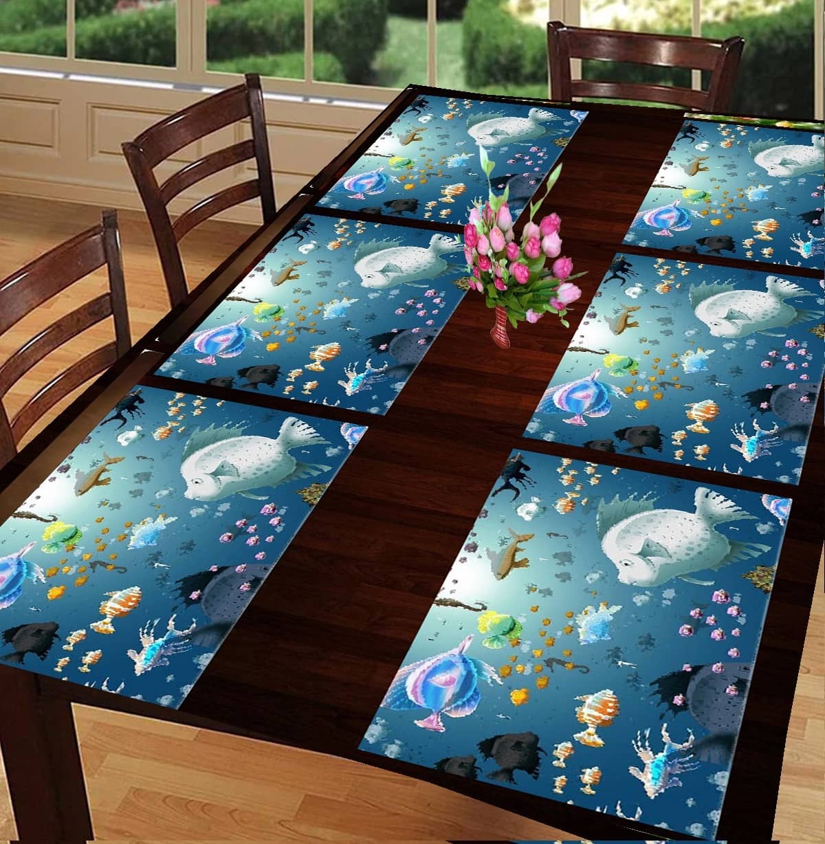 Sanraksshan PVC Solid Rectangle Table Mats ( 40 cm x 32 cm ) Pack of 1 - Multi