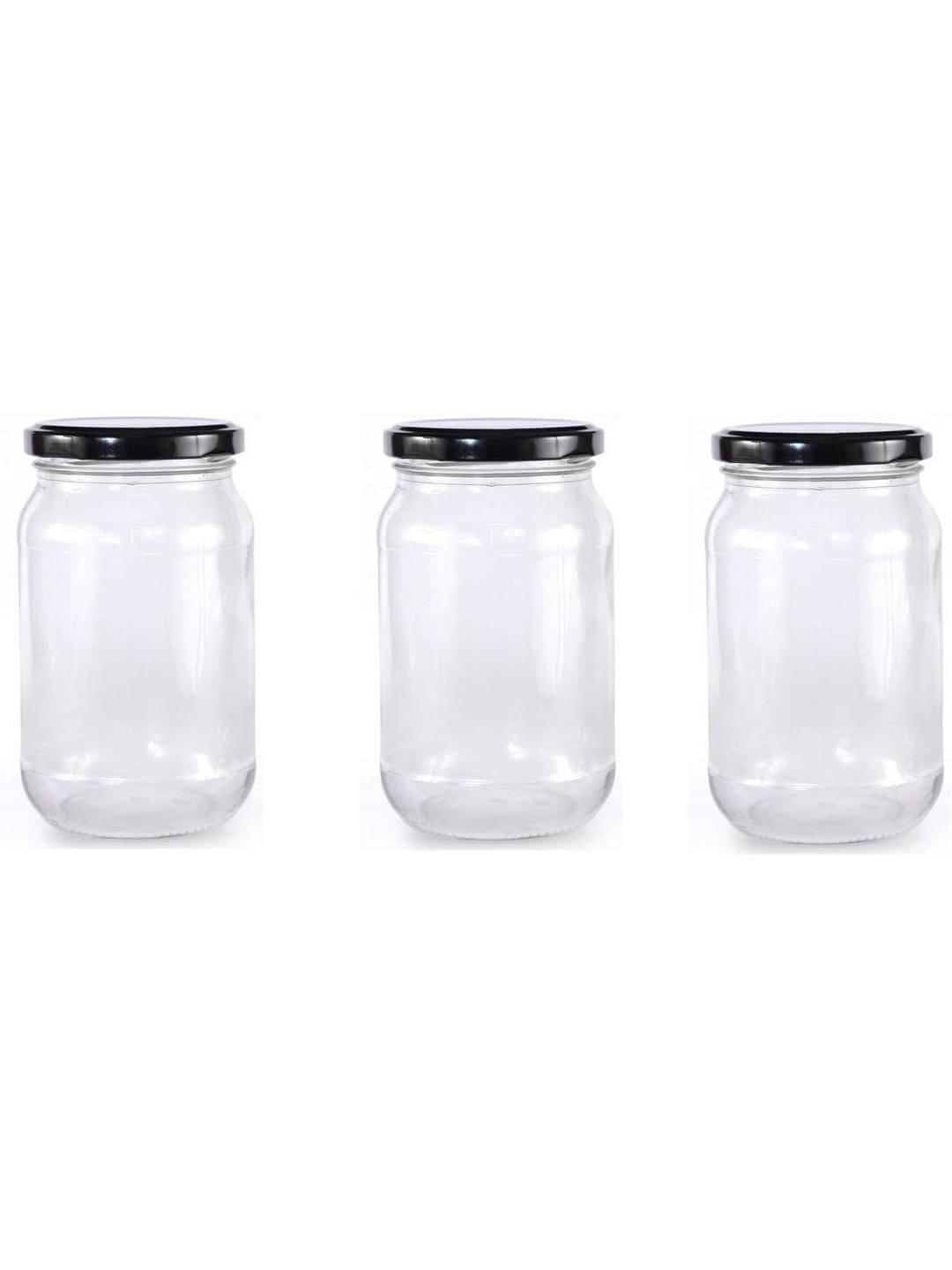     			Somil Glass Container Jar Glass Transparent Utility Container ( Set of 3 )