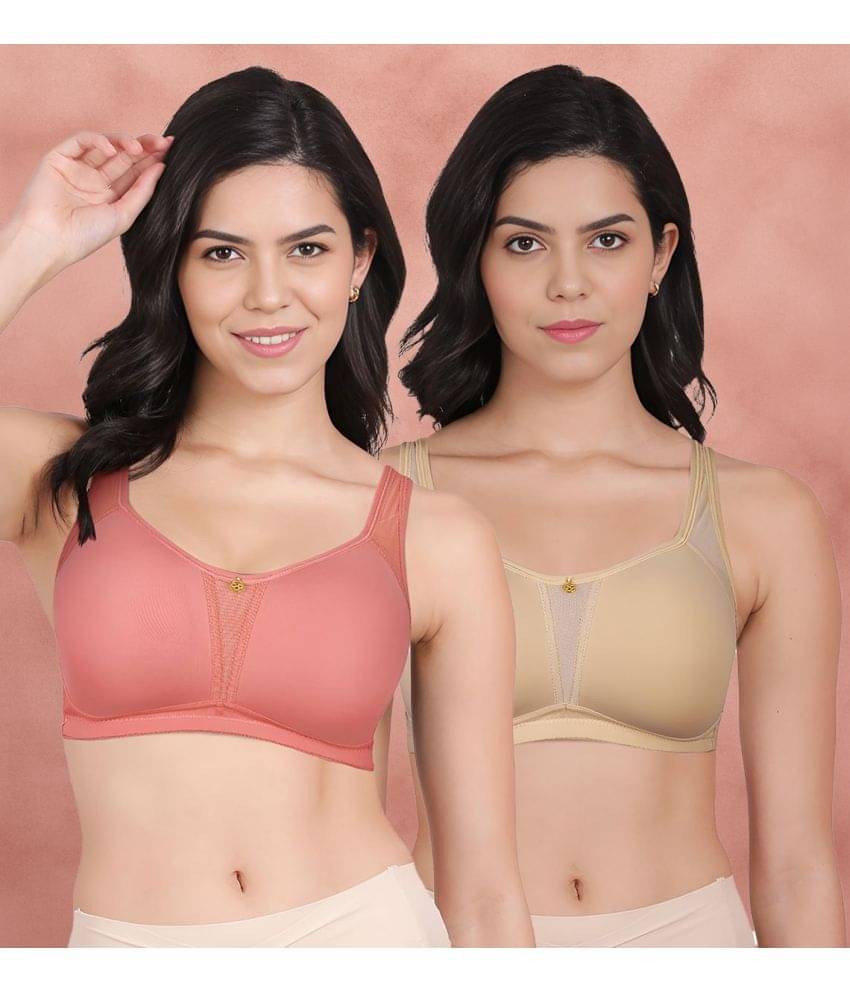 Taabu Pack of 2 Nylon Lightly Padded Women's Minimizer Bra ( Multicolor ) taab-c2b-1487 Taabu Pack of 2 Nylon Lightly Padded Women's Minimizer Bra ( Multicolor ) taab-c2b-1487