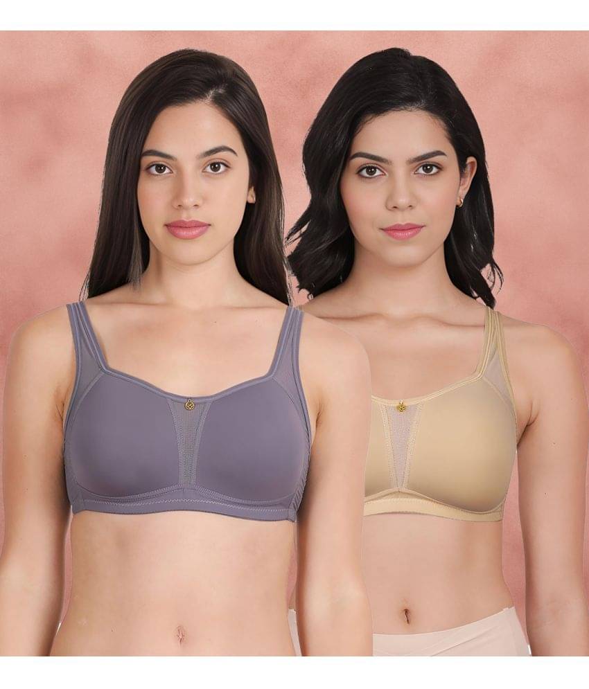 Taabu Multicolor Nylon Lightly Padded Women's Minimizer Bra ( Pack of 2 ) Taabu Multicolor Nylon Lightly Padded Women's Minimizer Bra ( Pack of 2 )