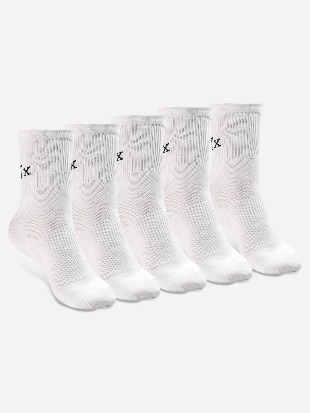     			Texlon Nylon Men's Printed White Ankle Length Socks ( Pack of 5 )