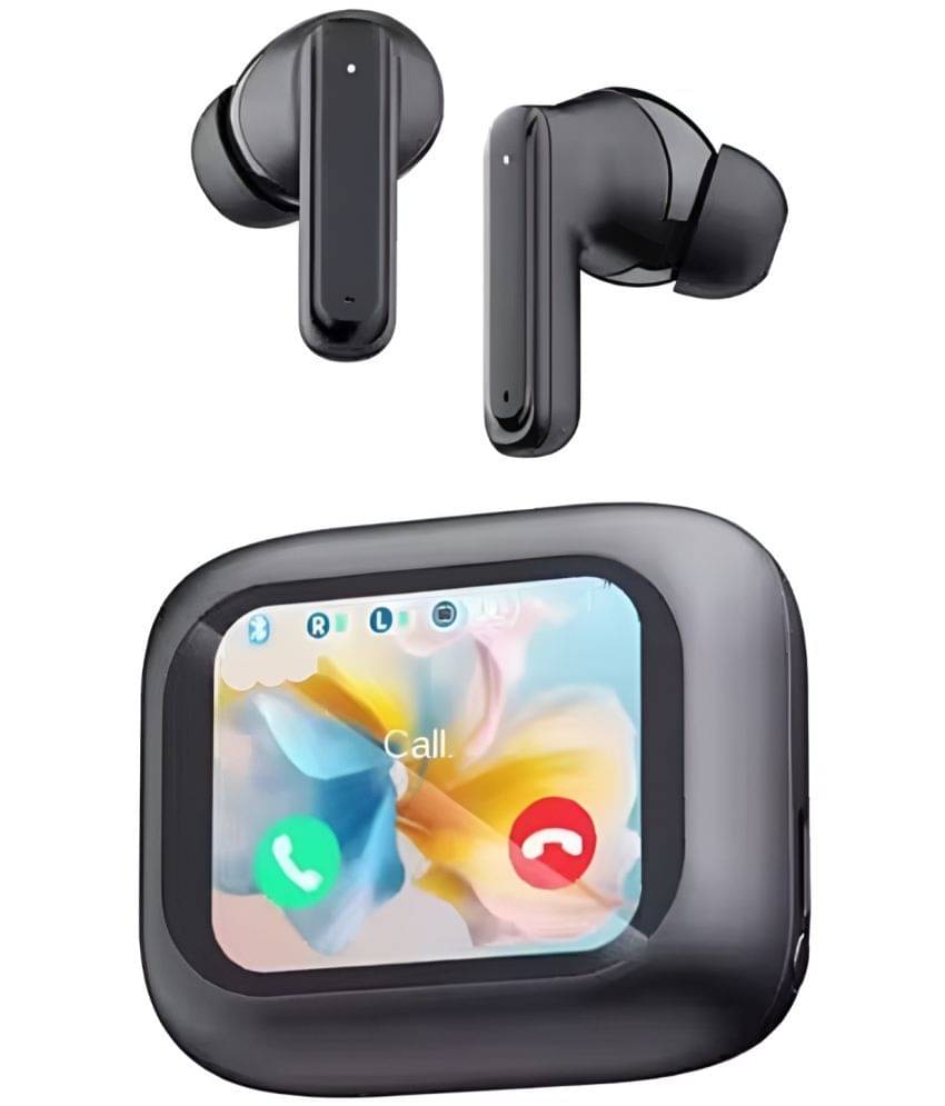     			VEhop TouchScreen ANC+ENC Bluetooth True Wireless (TWS) In Ear 32 Hours Playback Active Noise cancellation IPX4(Splash & Sweat Proof) Black