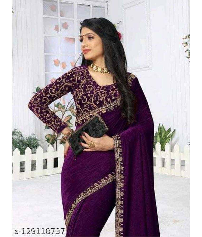     			Vkaran Cotton Silk Applique Saree Without Blouse Piece ( Grey )
