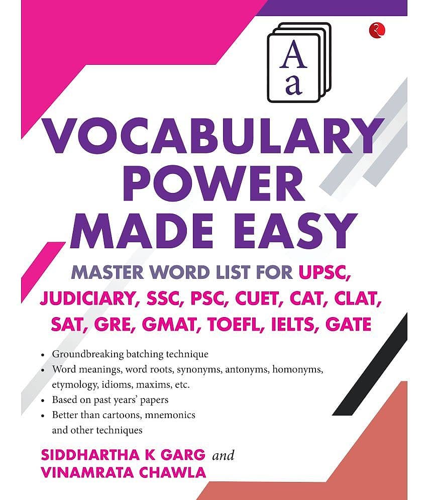 Vocabulary Power Made Easy: Master Word List for UPSC, Judiciary, SSC, PSC, CUET CAT, CLA T, SAT, GRE, GMAT, TOE FL, IELTS, GATE - Stationery | Buy online on ZillyBuy