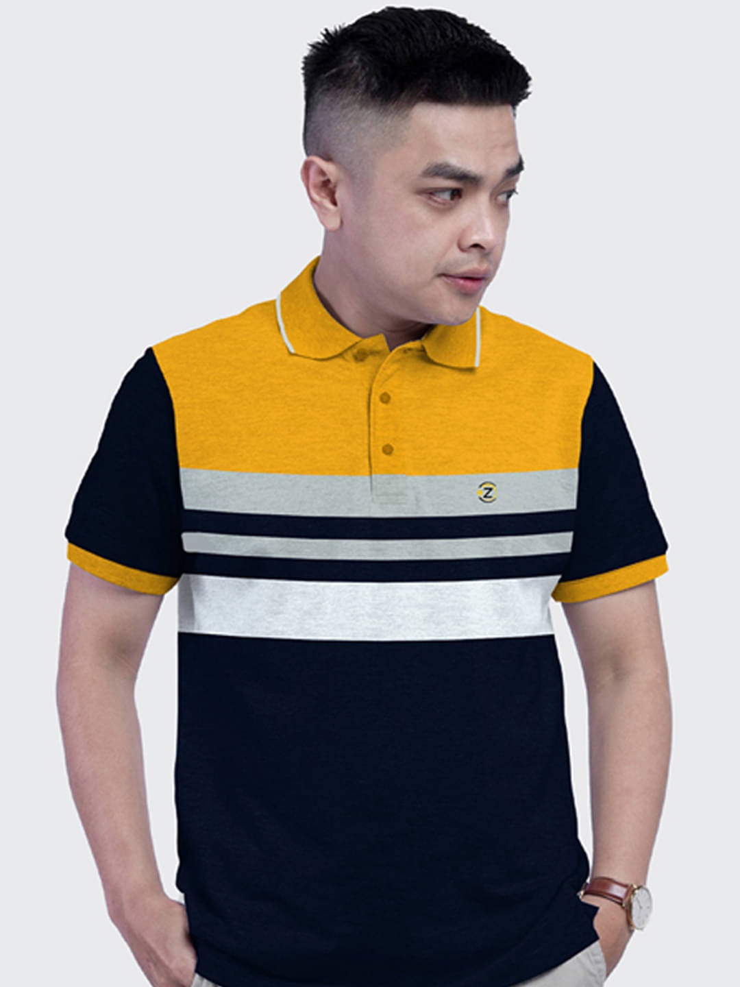 WESTMAN Pack of 1 Cotton Blend Regular Fit Striped Half Sleeves Men's Polo T Shirt ( Yellow ) WESTMAN Pack of 1 Cotton Blend Regular Fit Striped Half Sleeves Men's Polo T Shirt ( Yellow )