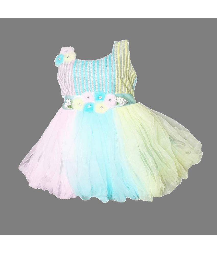 harshvardhanmart.com Net A-line Dress For Girls ( Pack of 1 , Multicolor )     			harshvardhanmart.com Net A-line Dress For Girls ( Pack of 1 , Multicolor )