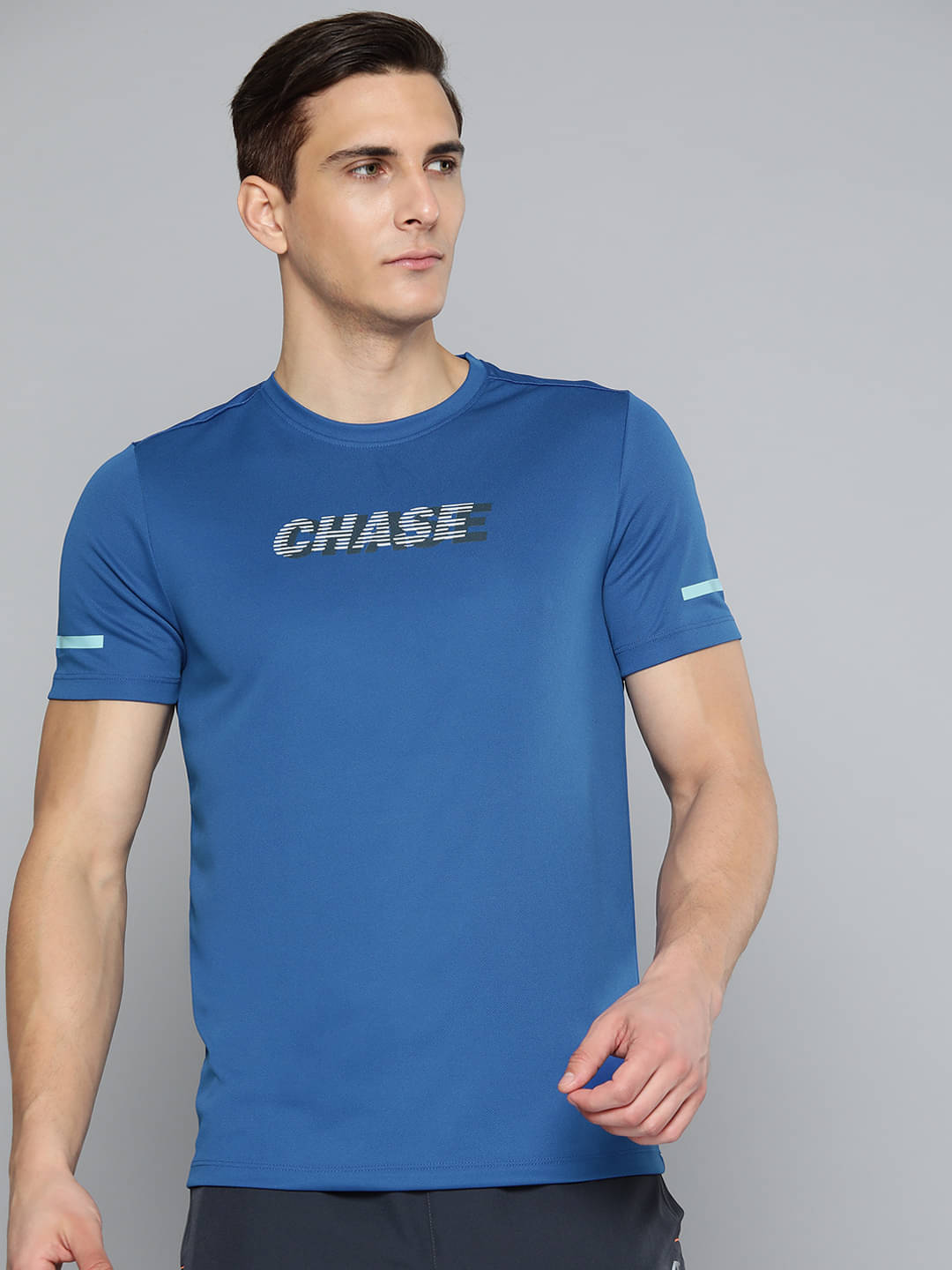 Alcis Blue Polyester Slim Fit Men's Sports T-Shirt ( Pack of 1 ) Alcis Blue Polyester Slim Fit Men's Sports T-Shirt ( Pack of 1 )