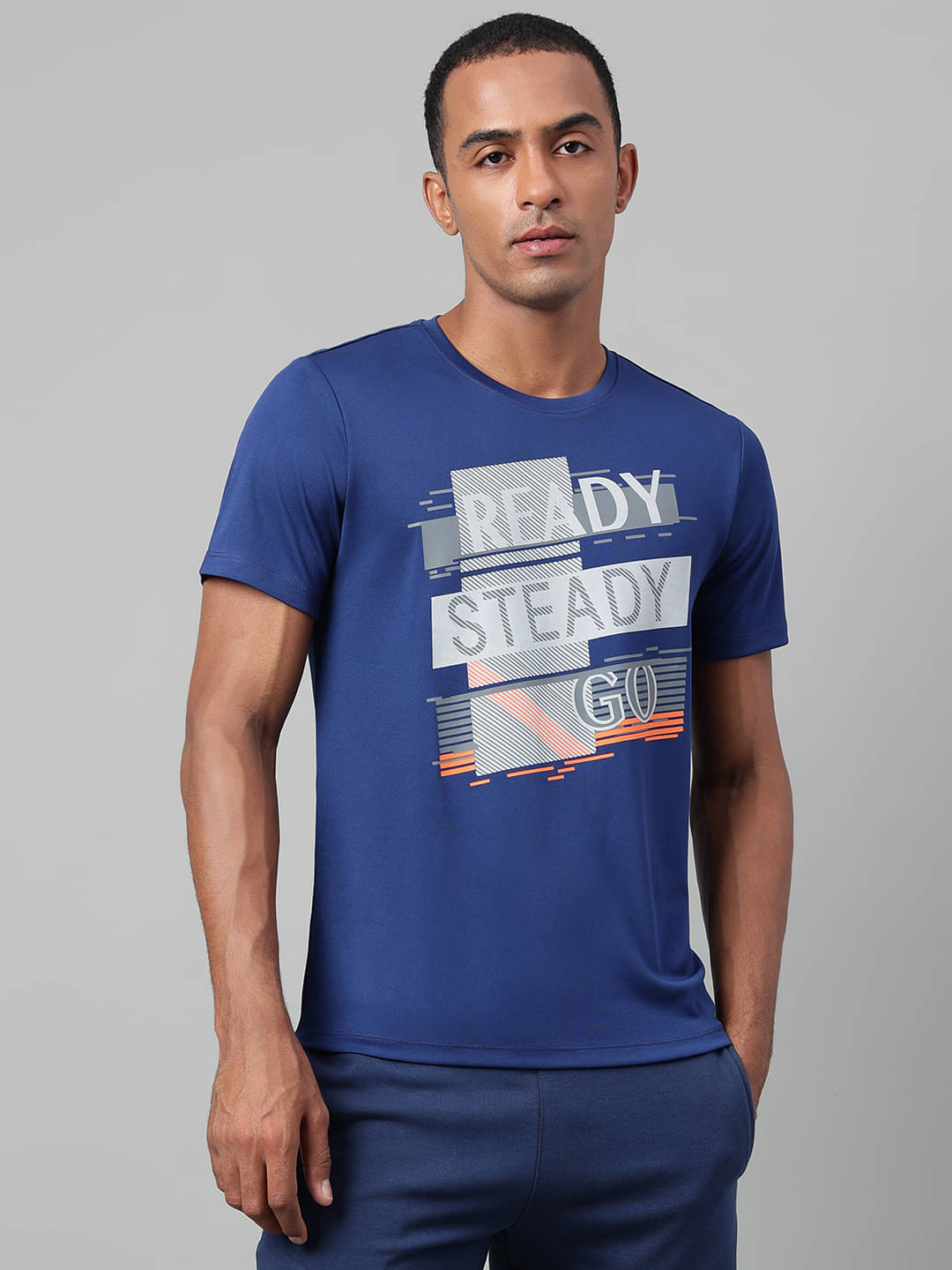 Alcis Navy Blue Polyester Slim Fit Men's Sports T-Shirt ( Pack of 1 ) Alcis Navy Blue Polyester Slim Fit Men's Sports T-Shirt ( Pack of 1 )