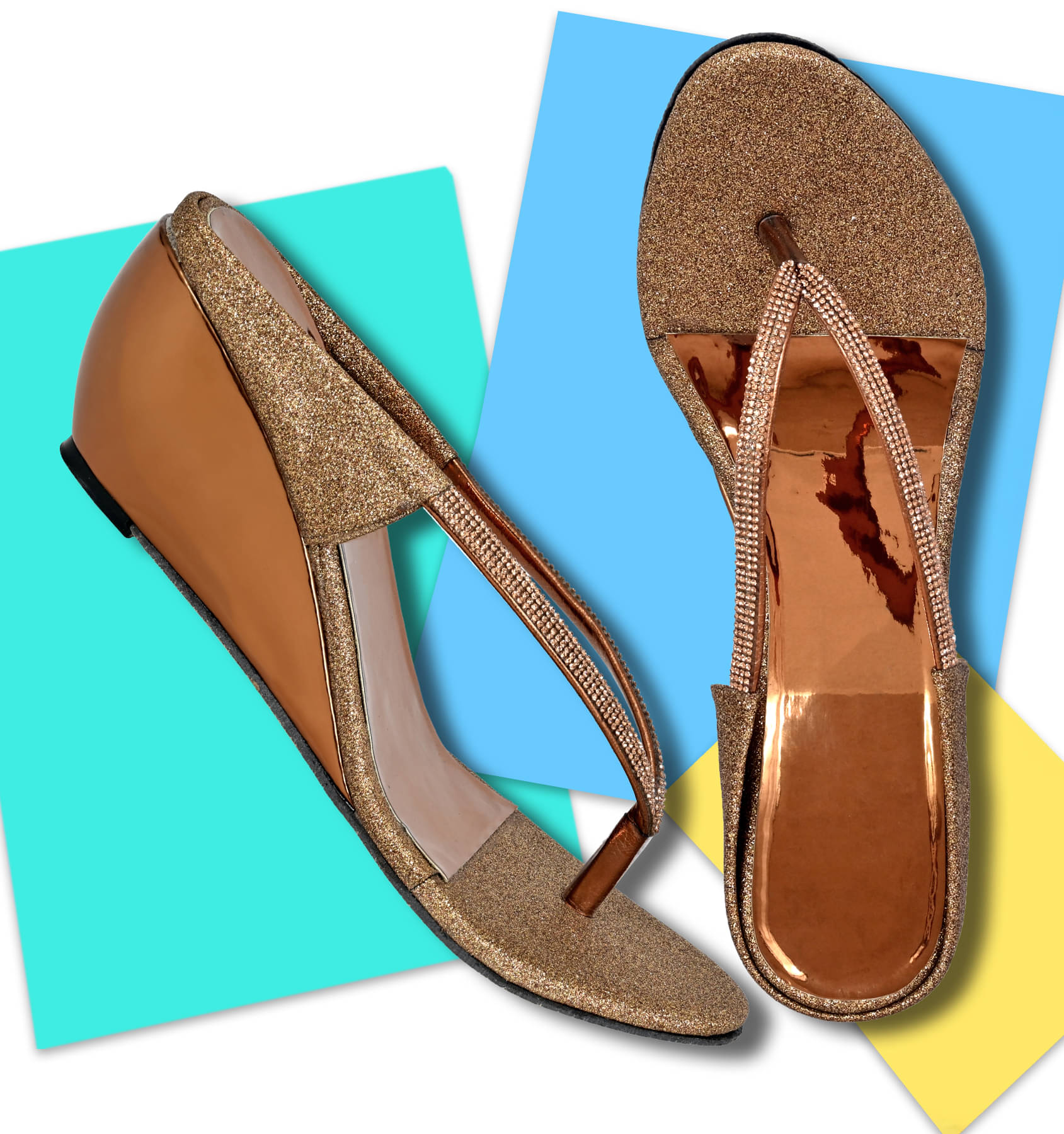     			Altek Gold Women's Slip On Heels