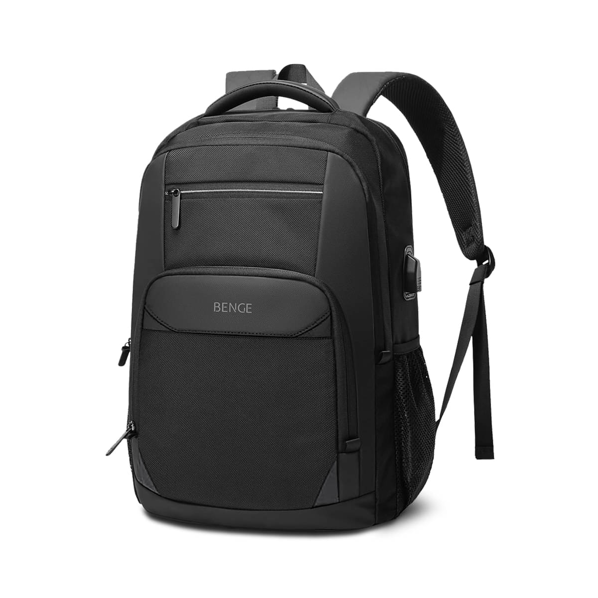     			BENGE Black Polyester Backpack ( 30 Ltrs )