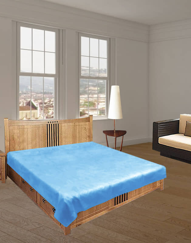CASA FURNISHING Blue Laminated Bed Protector Sheet ( Pack of 1 )
