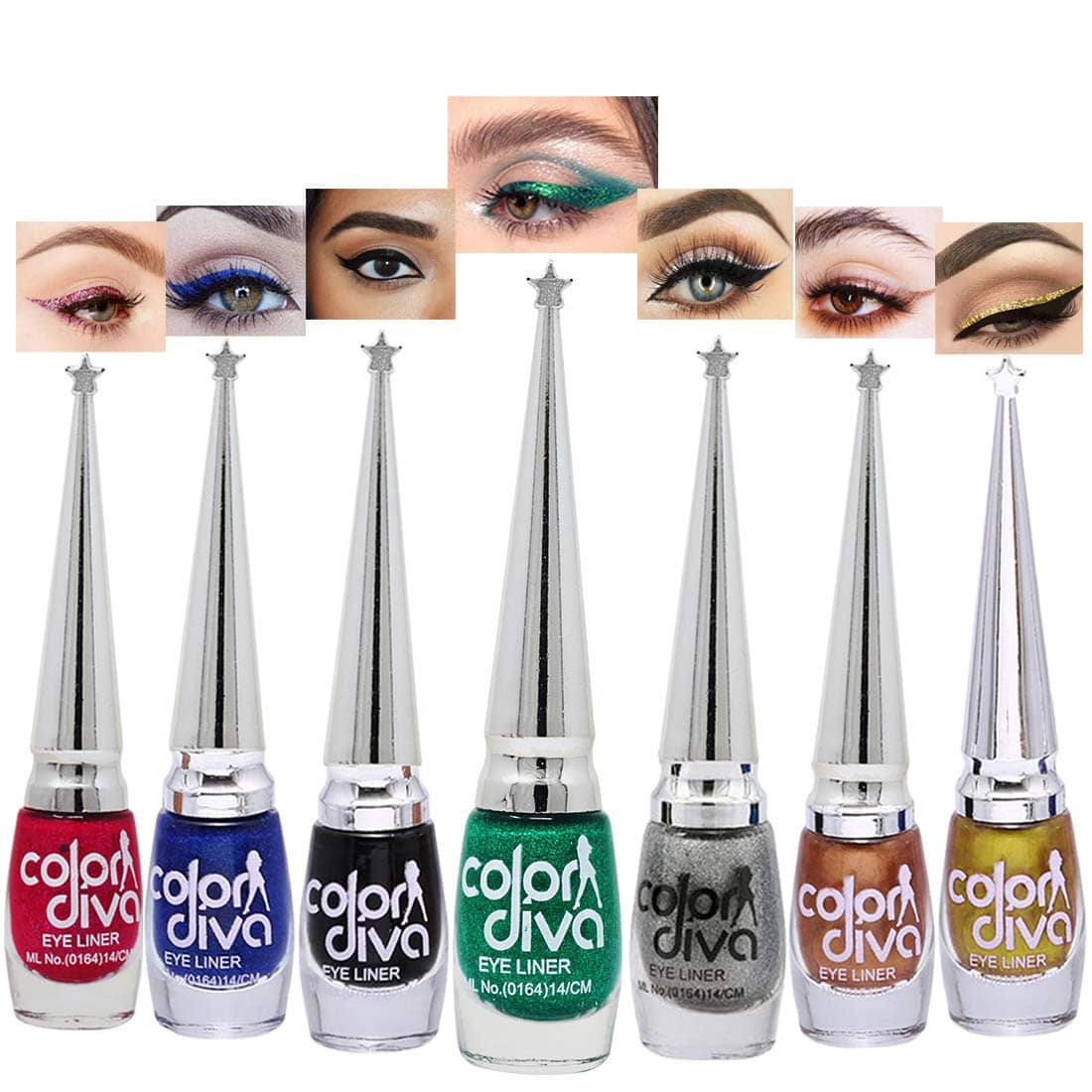 Color Diva Multi Shimmer Eye Liner Liquid ( Pack of 7 ) - Makeup - Eyes | Buy online on ZillyBuy