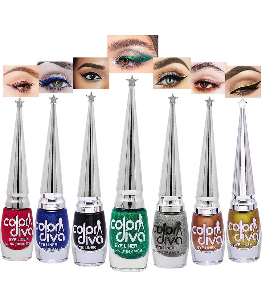 Color Diva Multi Shimmer Eye Liner Liquid ( Pack of 7 ) - Makeup - Eyes | Buy online on ZillyBuy