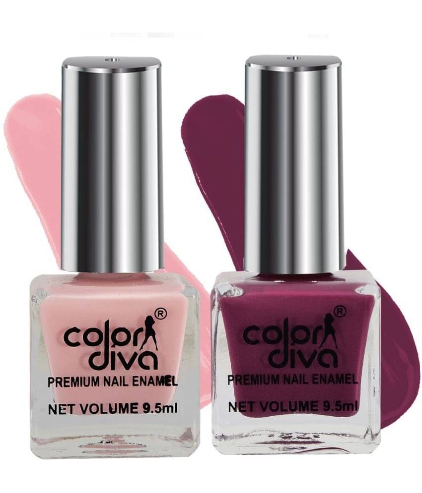     			COLOR DIVA Blissful Blossom Nail Polish, 9.5ml Each | Quick-Drying, Pack Of 2 (Baby Pink & Mauve)