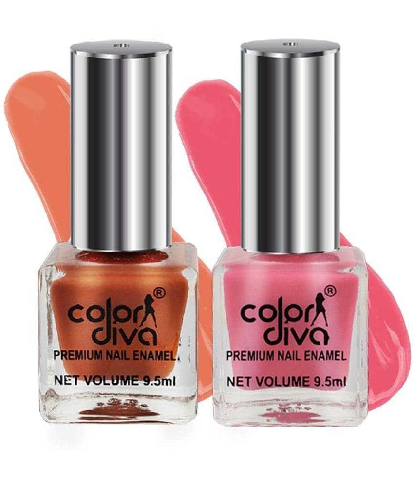     			COLOR DIVA Ultimate Nude Splash Nail Polish, 9.5ml, Pack Of 2 (Nude Pink & Nude Brown)